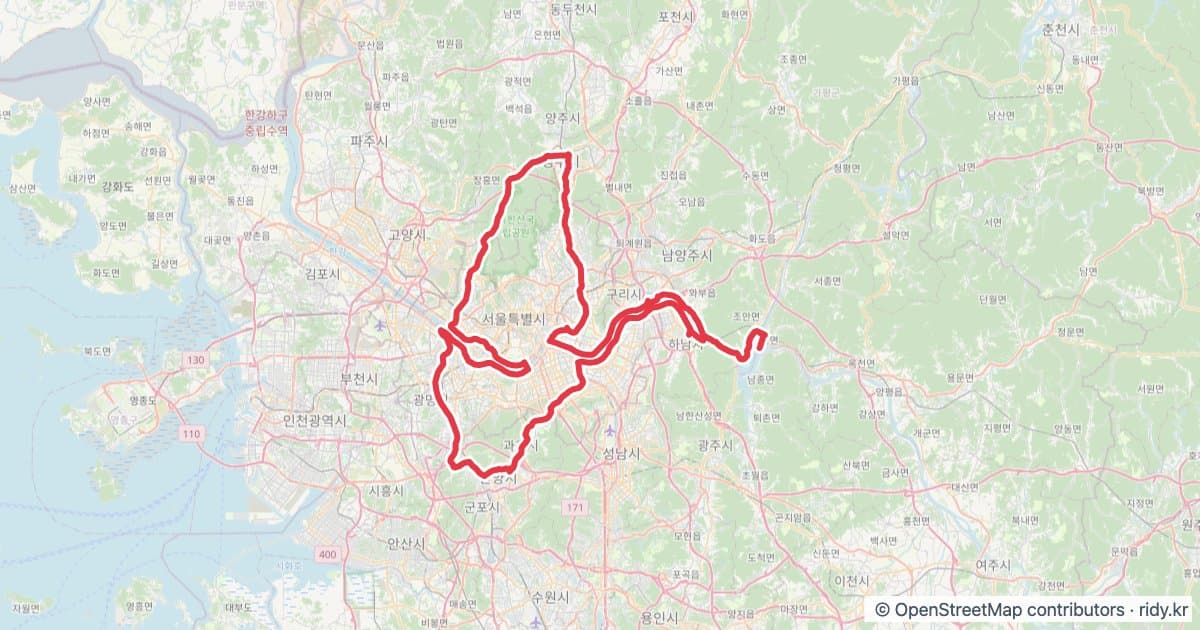 PT-54 삐약이 자전거 코스 지도 미리보기 - 201.8km, 상승고도 659m