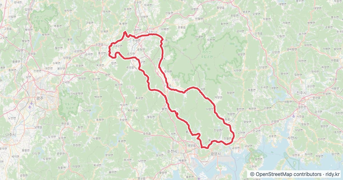 PT-104 랜도너스 퍼머넌트 자전거 코스 지도 미리보기 - 203.0km, 상승고도 1,383m