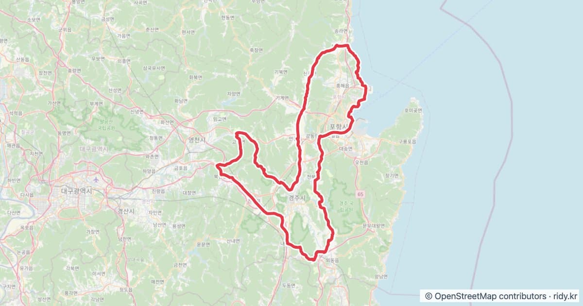 PT-199 우리동네 (보급수정) 자전거 코스 지도 미리보기 - 203.2km, 상승고도 1,237m