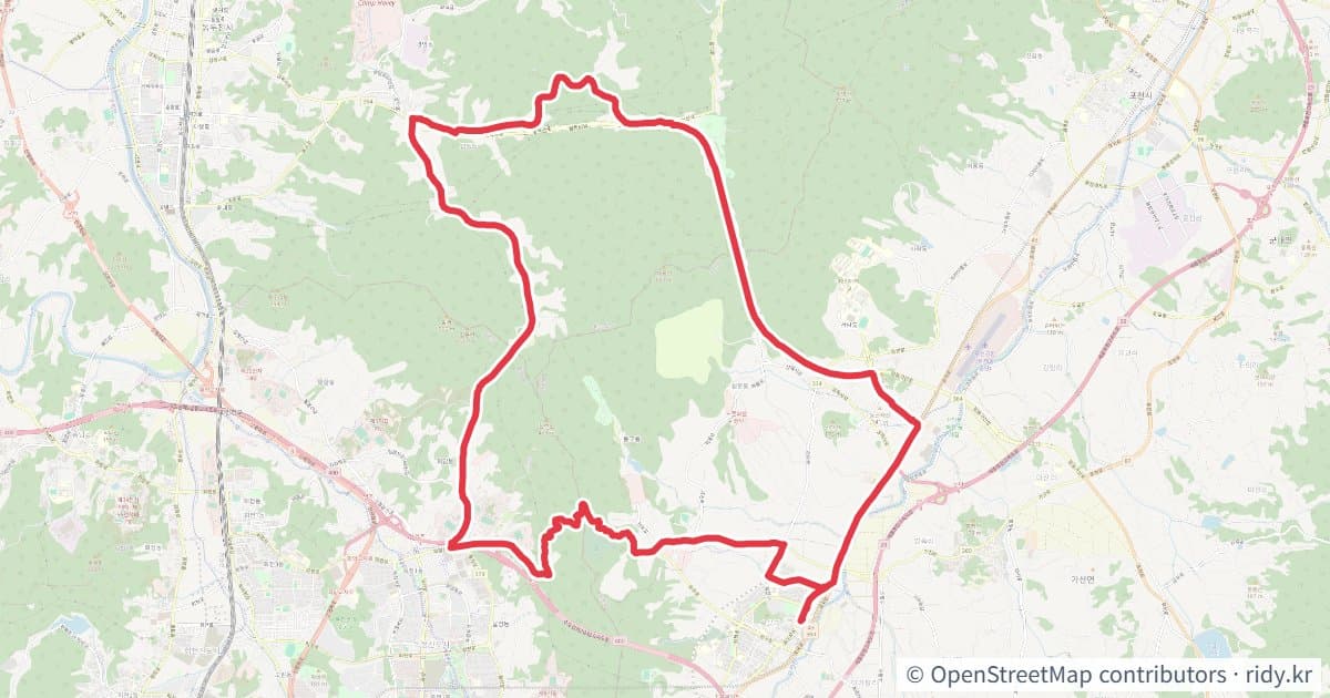 테스트1 자전거 코스 지도 미리보기 - 28.6km, 상승고도 401m
