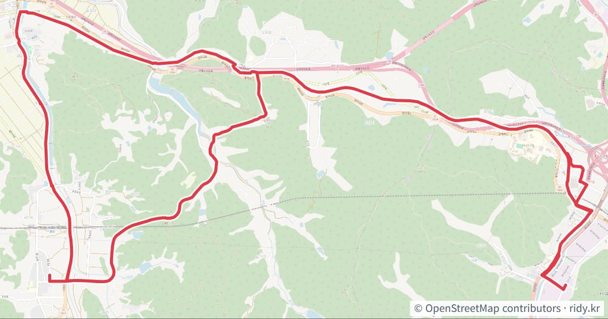중리~함안역 35.6km 자전거 코스 지도 미리보기 - 35.6km, 상승고도 250m