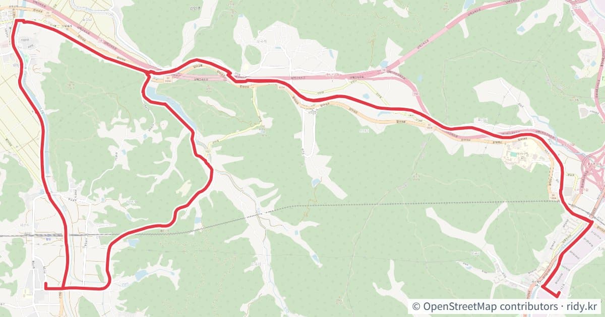 중리-함안 32.4KM 자전거 코스 지도 미리보기 - 32.4km, 상승고도 150m