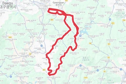 자인100k 자전거 코스 지도 미리보기 - 97.3km, 상승고도 820m