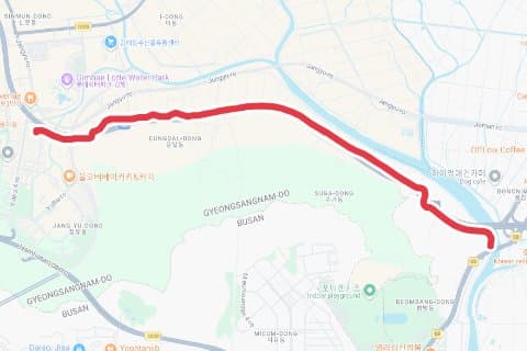 수가로 자전거 코스 지도 미리보기 - 13.6km, 상승고도 291m