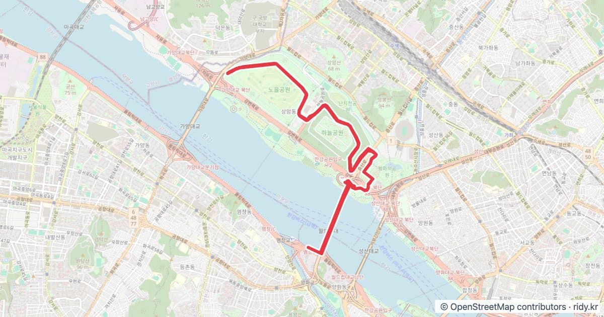 하노하노하노이 자전거 코스 지도 미리보기 - 26.8km, 상승고도 644m