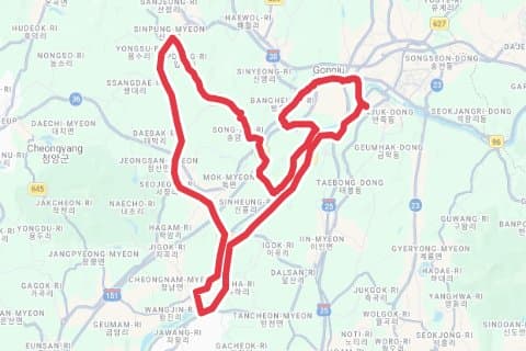 2025 공주백제 메디오폰도 자전거 코스 지도 미리보기 - 79.1km, 상승고도 444m