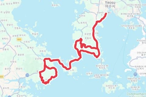 2025 섬섬여수 메디오폰도 자전거 코스 지도 미리보기 - 93.4km, 상승고도 583m
