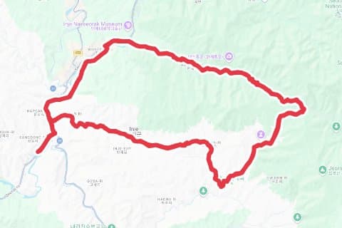 인제_한계령-장승고개 자전거 코스 지도 미리보기 - 63.0km, 상승고도 1,026m