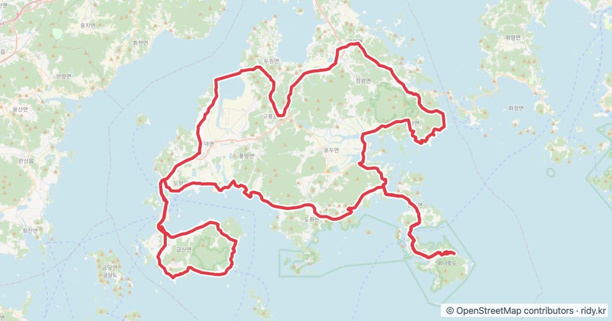PT-32 전주비빔밥 자전거 코스 지도 미리보기 - 211.4km, 상승고도 3,086m