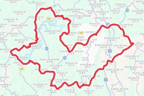 2025 옥정호 그란폰도 자전거 코스 지도 미리보기 - 125.0km, 상승고도 848m