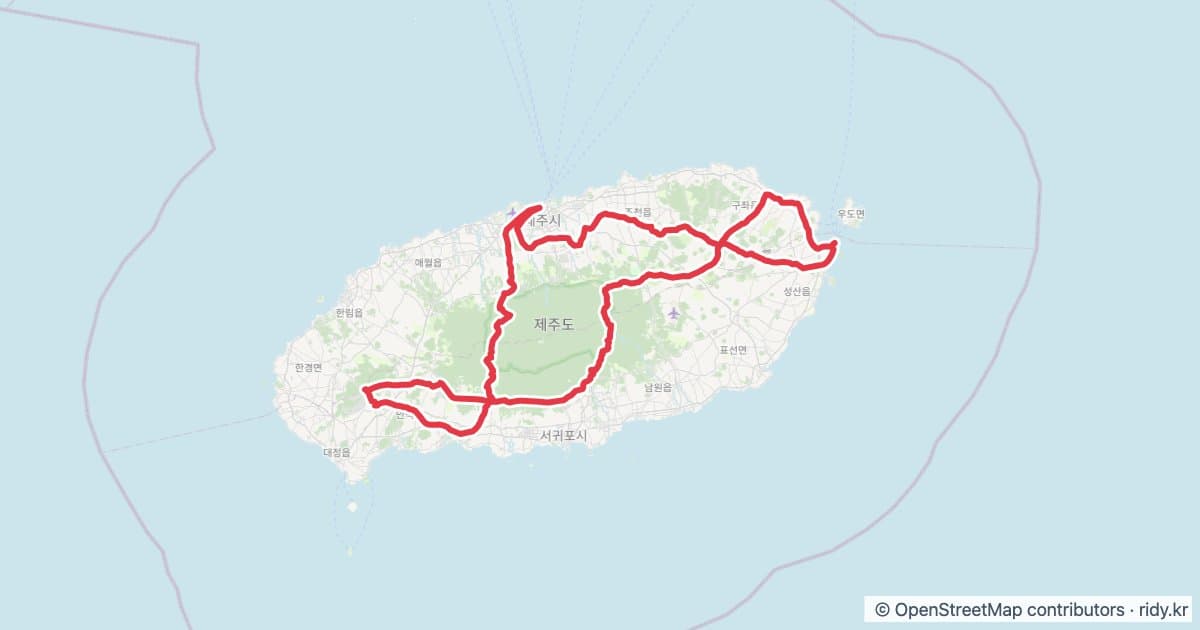 PT-58 섬안의 섬, 섬안의 산 자전거 코스 지도 미리보기 - 204.0km, 상승고도 2,743m