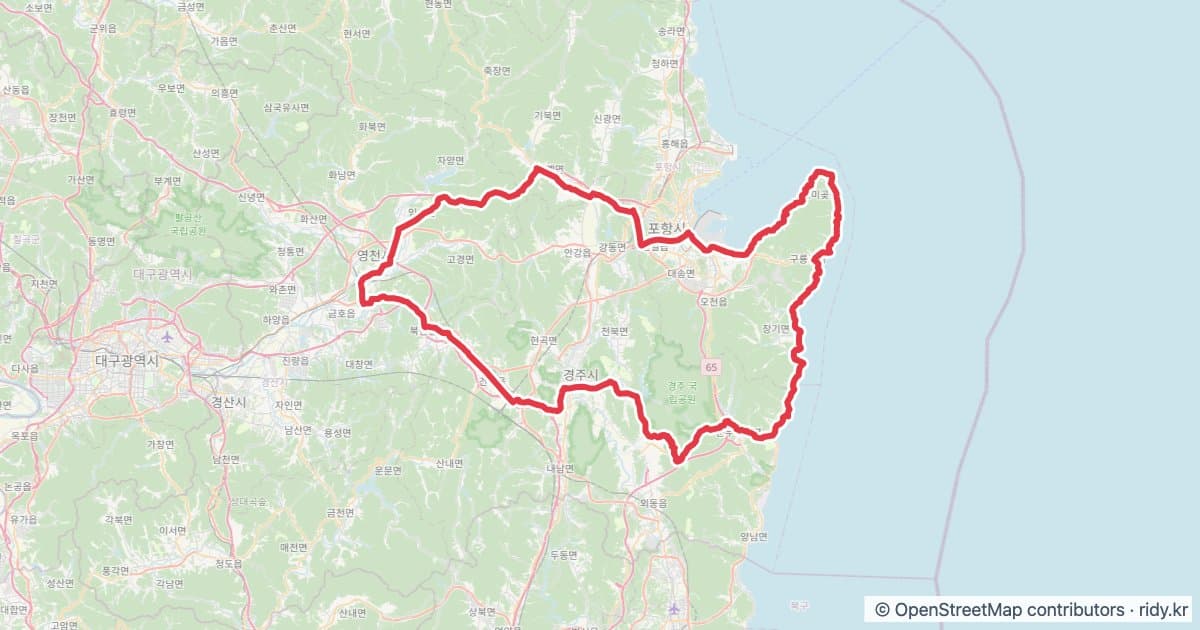 PT-68 천년고도 자전거 코스 지도 미리보기 - 206.1km, 상승고도 1,489m