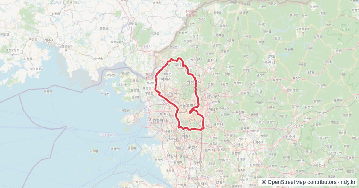 PT-98 동도링 자전거 코스 지도 미리보기 - 201.8km, 상승고도 1,278m