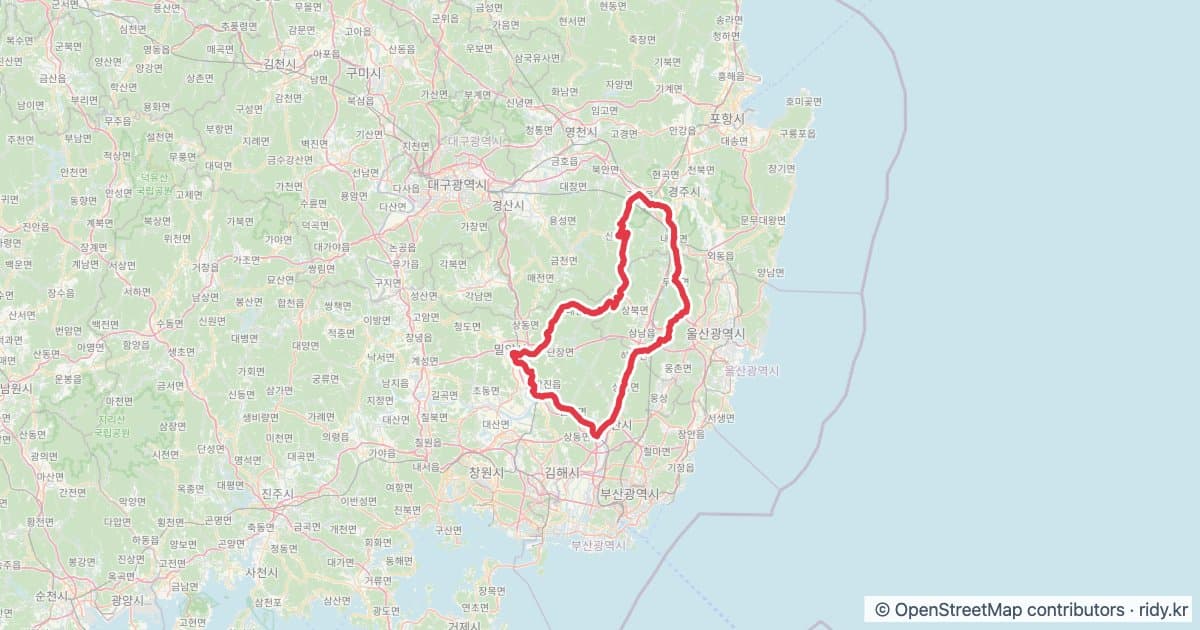 PT-131 영알둘래길 자전거 코스 지도 미리보기 - 200.8km, 상승고도 4,709m