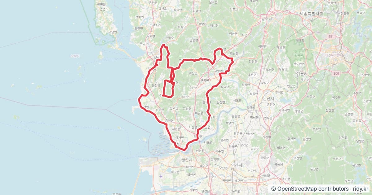 PT-142 하늘 Sky 자전거 코스 지도 미리보기 - 205.5km, 상승고도 1,968m