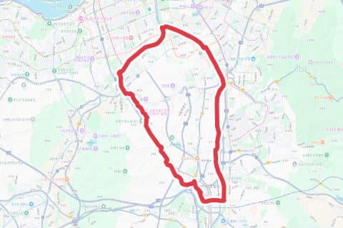 양청달 자전거 코스 지도 미리보기 - 33.0km, 상승고도 93m