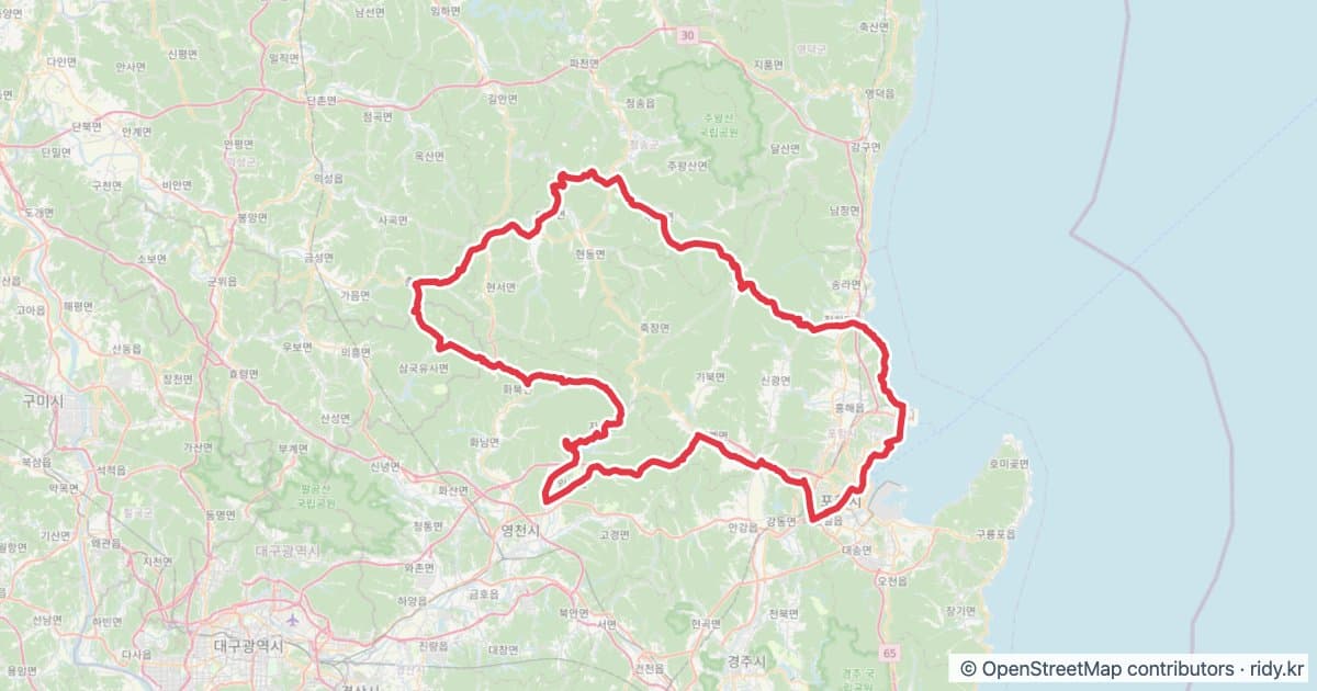 PT-195 이가리 자전거 코스 지도 미리보기 - 208.3km, 상승고도 2,292m