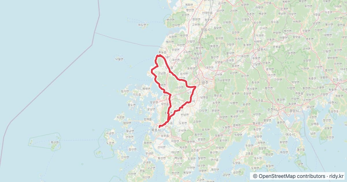 PT-209 랜도너스 퍼머넌트 자전거 코스 지도 미리보기 - 201.7km, 상승고도 1,043m