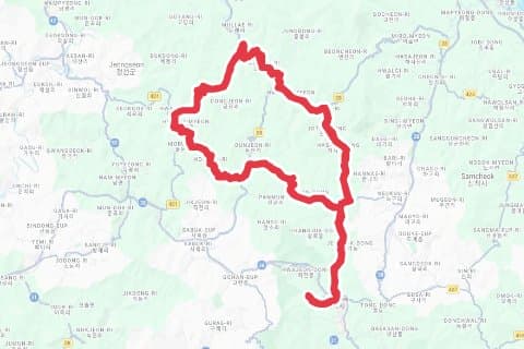 2025 어라운드 태백 그란폰도 자전거 코스 지도 미리보기 - 100.8km, 상승고도 1,303m