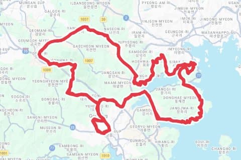 2026 공룡나라 그란폰도 자전거 코스 지도 미리보기 - 120.2km, 상승고도 999m