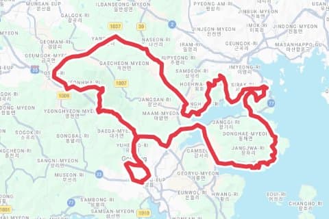 2026 공룡나라 메디오폰도 자전거 코스 지도 미리보기 - 118.9km, 상승고도 932m