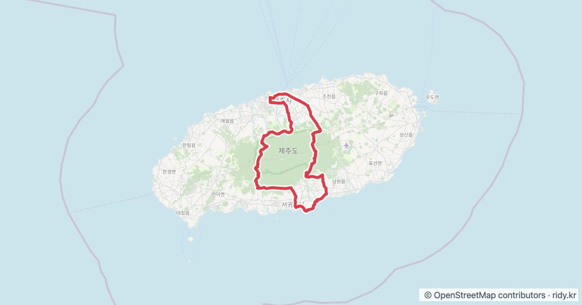 제주 자전거 코스 추천 · 1100고지 성판악 라이딩 114km 자전거 코스 지도 미리보기 - 114.2km, 상승고도 1,896m