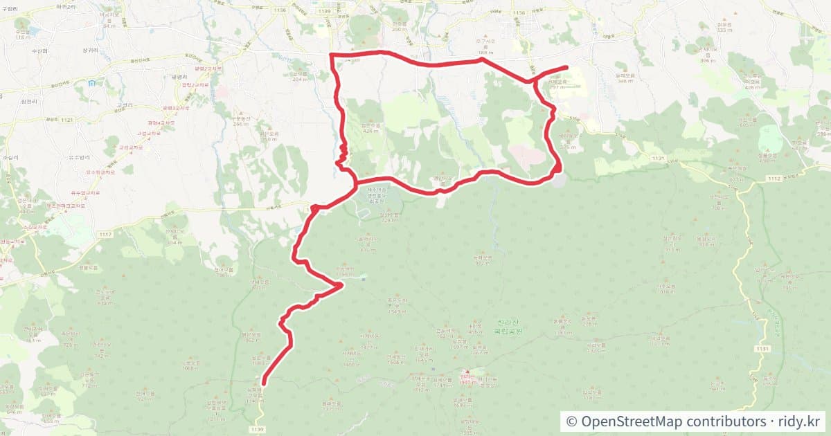 가오리 자전거 코스 지도 미리보기 - 68.5km, 상승고도 1,712m