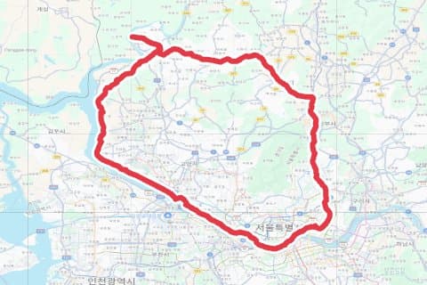 파란박쥐 임진각 순환 자전거 코스 지도 미리보기 - 142.6km, 상승고도 1,248m