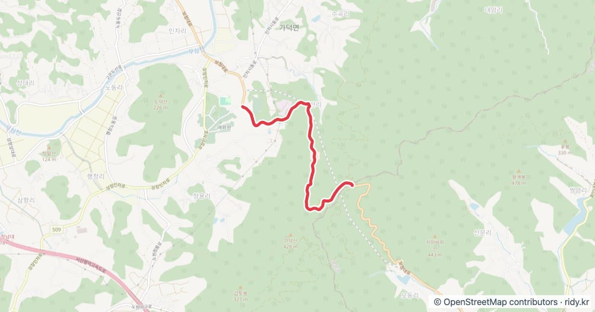 [PR 포인트] 피반령 업힐 GPX 자전거 코스 지도 미리보기 - 4.0km, 상승고도 220m