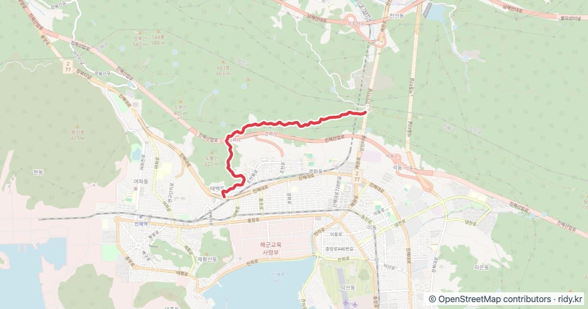 [PR 포인트] 안민고개 업힐 GPX 자전거 코스 지도 미리보기 - 4.0km, 상승고도 356m