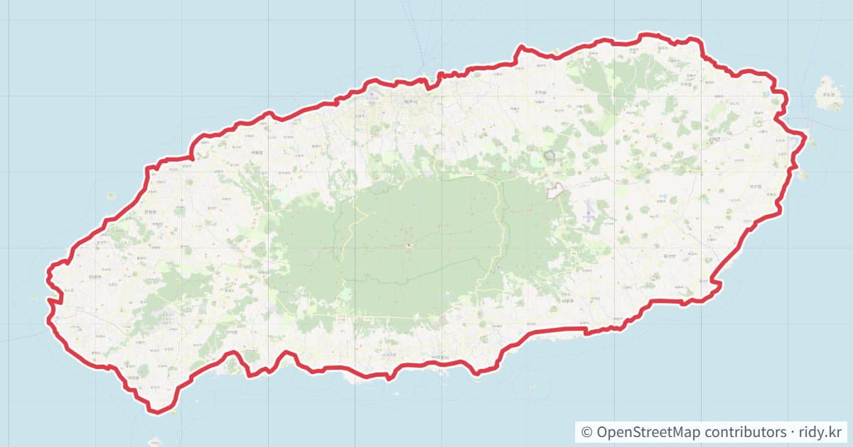제주 라이딩 코스 · 환상 자전거길 자전거 코스 지도 미리보기 - 235.8km, 상승고도 843m