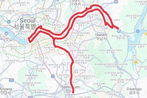 옷걸이L 자전거 코스 지도 미리보기 - 99.2km, 상승고도 309m