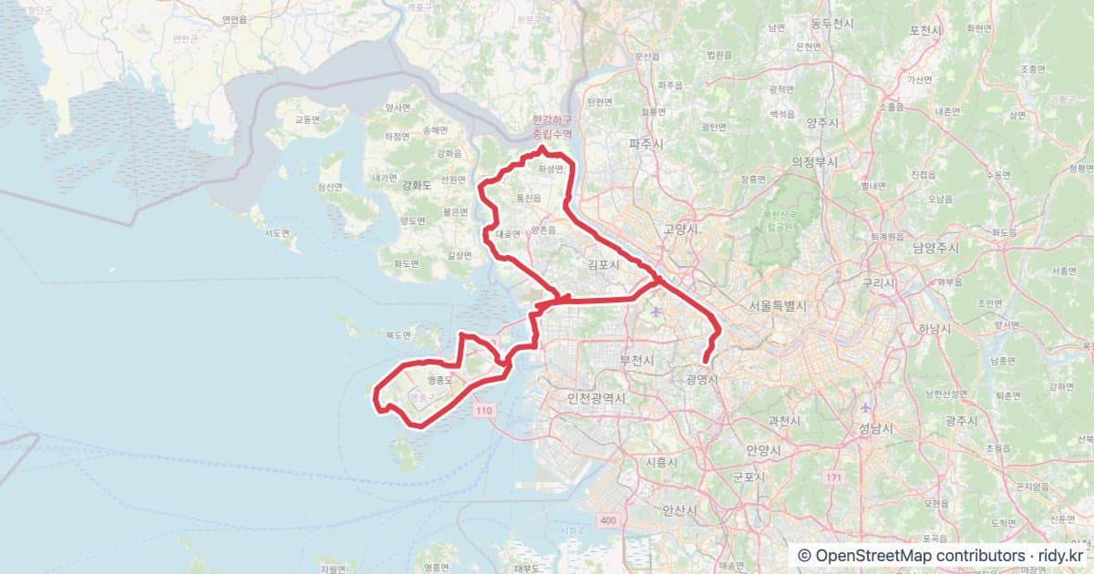 PT-212 랜도너스 퍼머넌트 자전거 코스 지도 미리보기 - 204.0km, 상승고도 502m