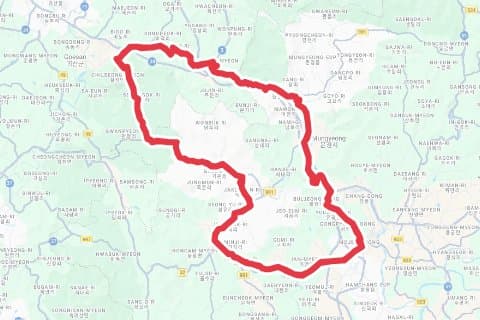 2023 문경새재 메디오폰도 자전거 코스 지도 미리보기 - 107.9km, 상승고도 1,250m