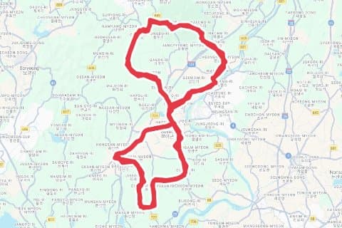 2025 부여 굿뜨래 그란폰도 자전거 코스 지도 미리보기 - 105.6km, 상승고도 826m