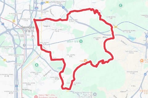 강남 300 자전거 코스 지도 미리보기 - 29.8km, 상승고도 634m