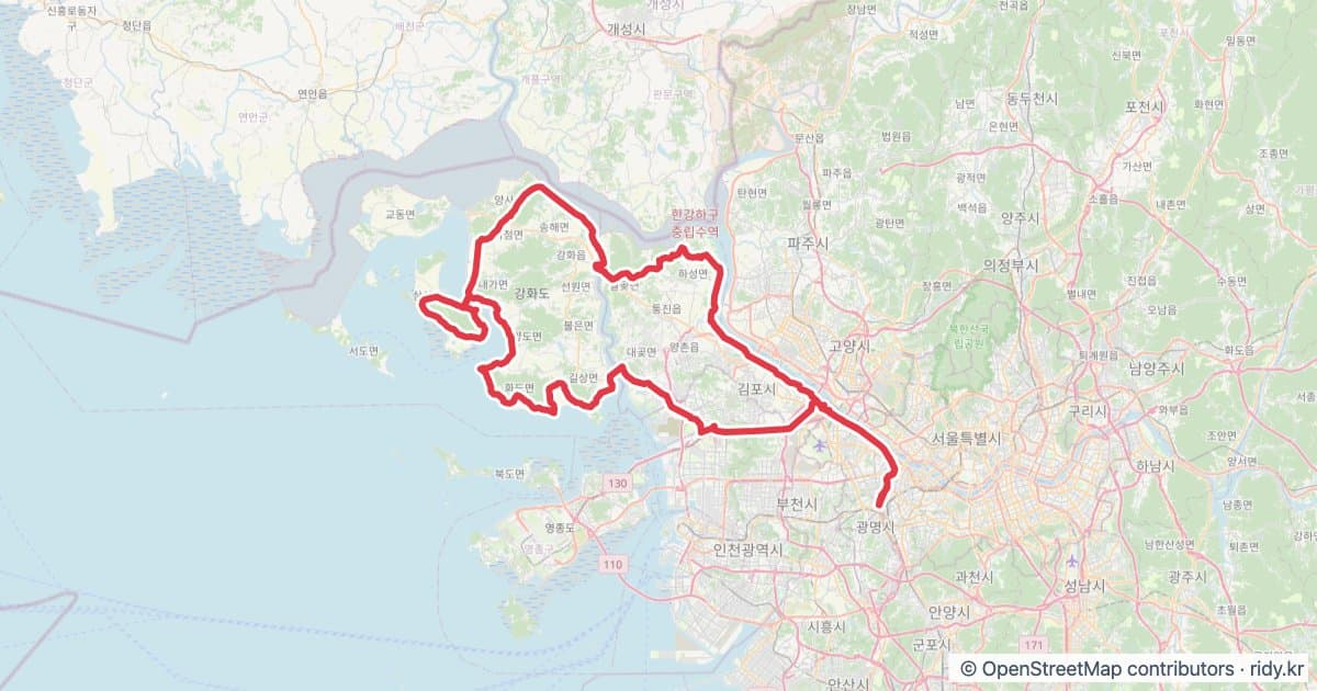 PT-213 금강석 자전거 코스 지도 미리보기 - 200.2km, 상승고도 972m