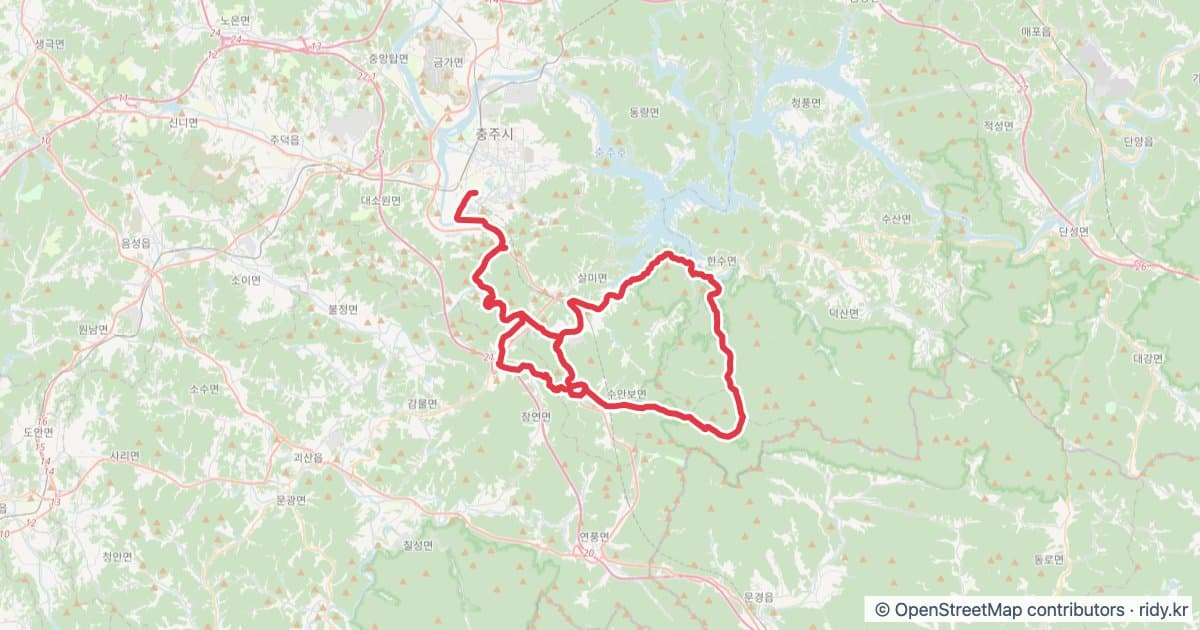 2026 산티니충주그란폰도 메디오폰도 자전거 코스 지도 미리보기 - 86.4km, 상승고도 932m