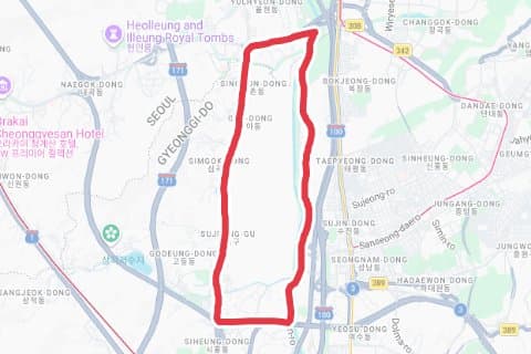 공뺑 1바퀴 자전거 코스 지도 미리보기 - 12.4km, 상승고도 130m