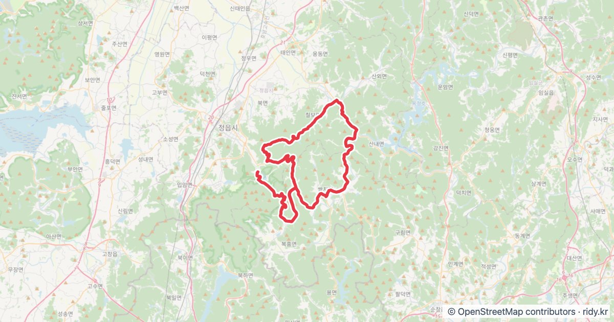 2026 정읍 내장산 메디오폰도 자전거 코스 지도