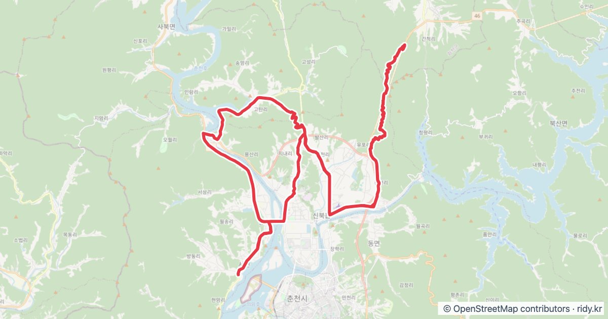 2026 춘천배후령 메디오폰도 자전거 코스 지도