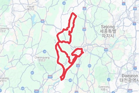 2025 공주백제 그란폰도 자전거 코스 지도
