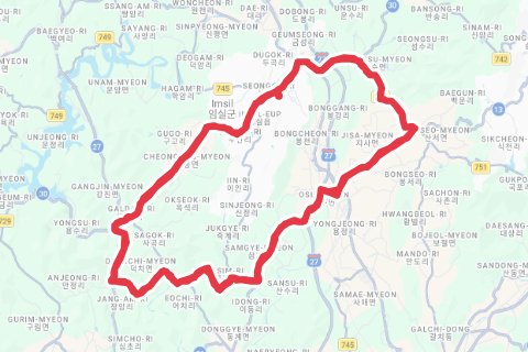 2025 옥정호 메디오폰도 자전거 코스 지도