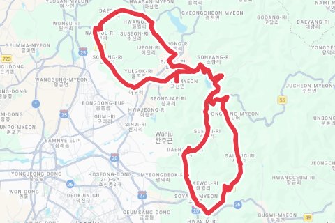 2025 완주 만경강 메디오폰도 자전거 코스 지도