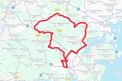 2023 공룡나라 메디오폰도 자전거 코스 지도