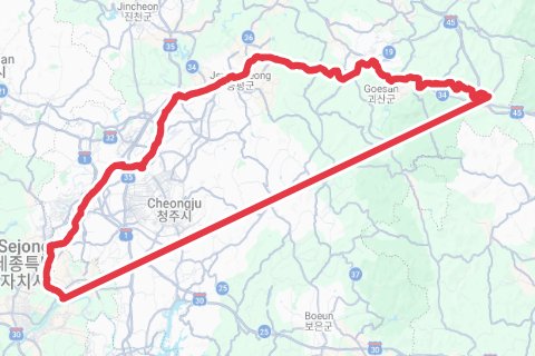 오천 자전거길 자전거 코스 지도