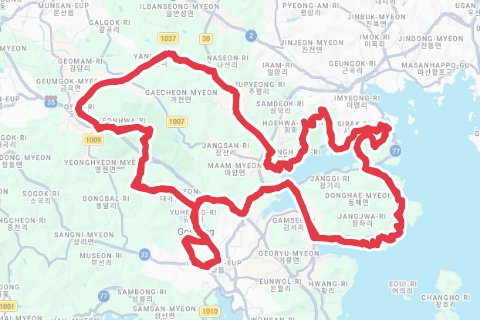 2026 공룡나라 그란폰도 자전거 코스 지도