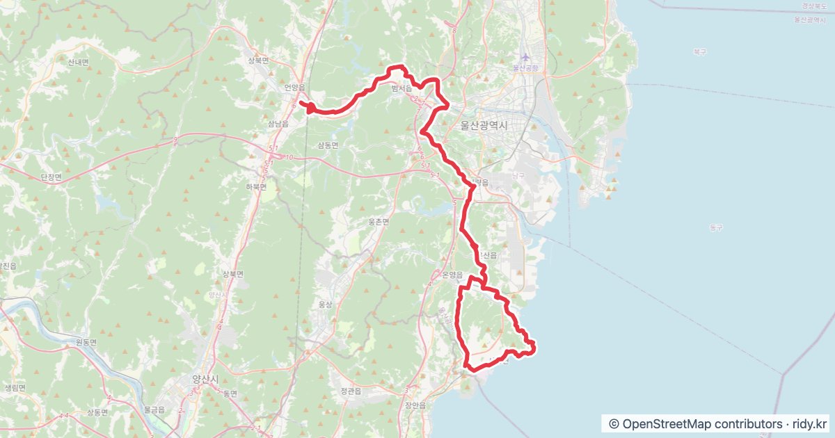 울산 자전거 코스 추천 · 울산역-간절곶 자전거 코스 지도