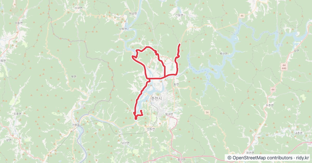 2026 비앙키그란폰도춘천 메디오폰도 81.7km 자전거 코스 지도