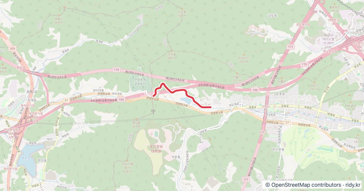 하오고개 업힐 GPX · 연구원입구→정상 (Strava 구간) 지도 경로